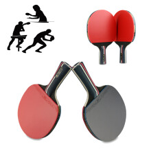 1 Pair Table Tennis Racket Wood Rubber Long/Short Handle Paddle Outdoor Sport Training Ping Pong Paddle Bat with 3 Balls