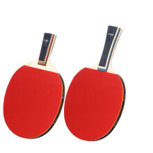 BOLI 7 Ply Pure Wood Table Tennis Racket Double Face Pimples-in Sticky Rubber 1 Star Ping Pong Paddle Bat for Learners