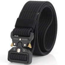 KALOAD C01 125cm Tactical Nylon Belt 3.8cm Wide, No-Hole Adjustable with Quick-Release Metal Buckle - For Men & Women, Military Outdoor