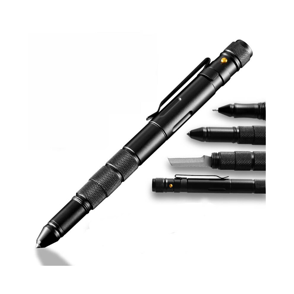 ZANLURE T06 Porcket Flashlight Tactical Pen Steel Alloy Head Window Breaker Knife Camping Hunting Multi-function Tool