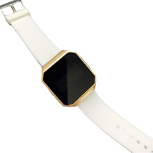 (B, White) Zsn-1053 Digital Watch Luminous Led Large Font Square Touch Control Digital Display Wristwatch For Fitness
