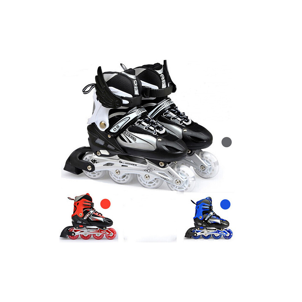 Unisex Adjustable Four Flashing Wheels Skates Shoes Wear-resisting Rollerblade Skate Shoes