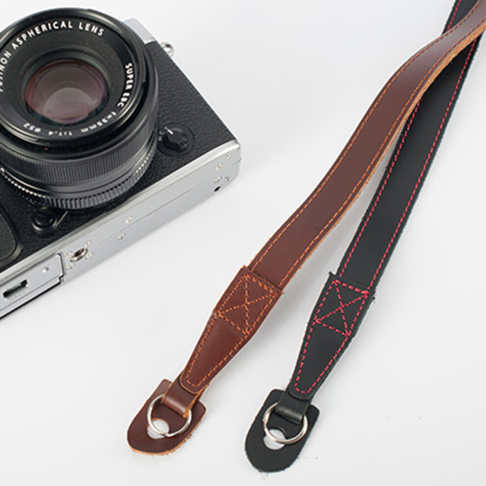 Leather Camera Shoulder Neck Strap For Leica Slr Dslr Mirrorless Black 888899000024
