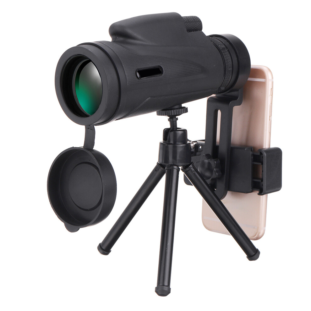 50X60 Magnification Hd Bak4 Roof Prism 1500M/9500M Portable Monocular Telescope+Tripod+Phone Clip Black 6901250818619