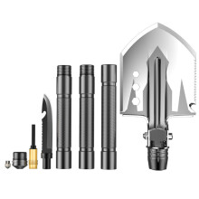 IPRee 8 In 1 Folding Camping Shovel Outdoor Safety Survival Emergency Spade Tools Kit