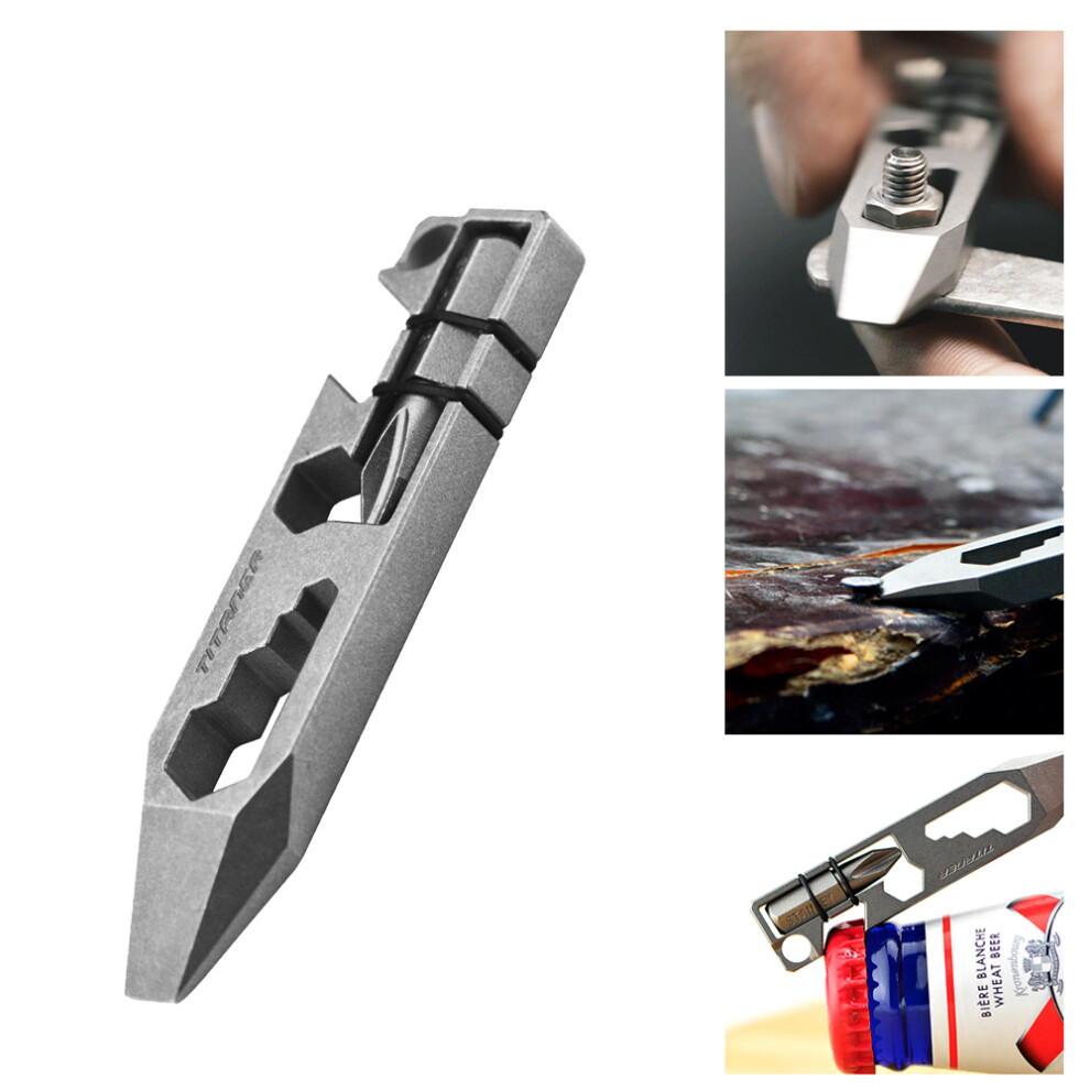Titaner Multitools Edc Pocket Screwdriver Wrench Bottle Opener Key Hole Survival Emergency Tools Outdoor Camping Climbing 6900080086830