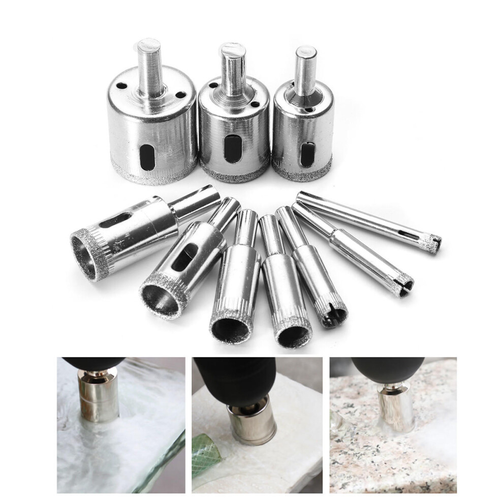 10Pcs 6Mm-32Mm Diamond Hole Saw Set Tile Ceramic Glass Porcelain Marble Hole Saw Cutter 623414303385