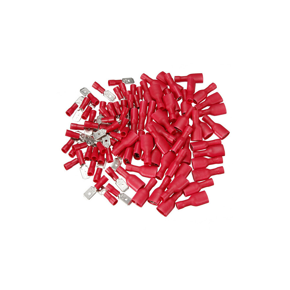 100Pcs Male&Female Insulated Spade Quick Wire Crimp Connector Terminal 623414308298
