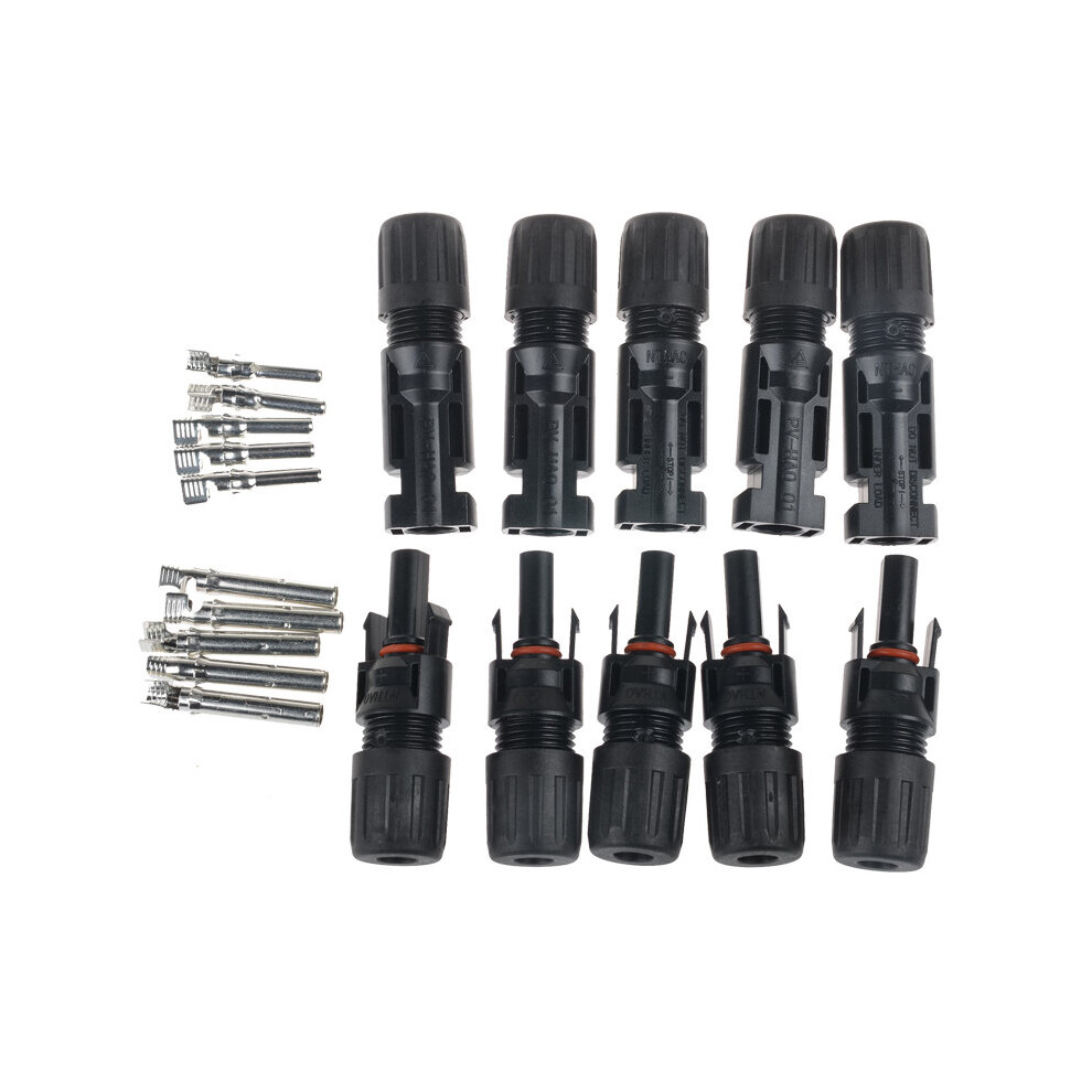 Excellwayã 5 Pairs Pv Solar Panel Cable Mc4 Connectors Male & Female Waterproof Ip67 For Photovoltaic Solar System 623414308427