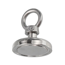 Effetool 42mm 68kg Neodymium Recovery Magnet Metal Detector Eyebolt Circular Ring Magnet