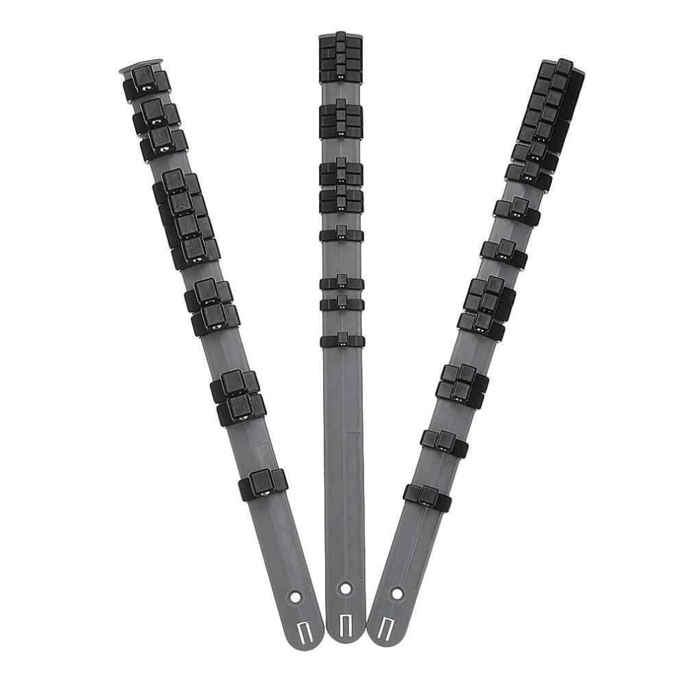 3Pcs 1/2 3/8 1/4 Inch Drive Socket Tray Rail Rack Holders Socket Storage Organizer 623414311816