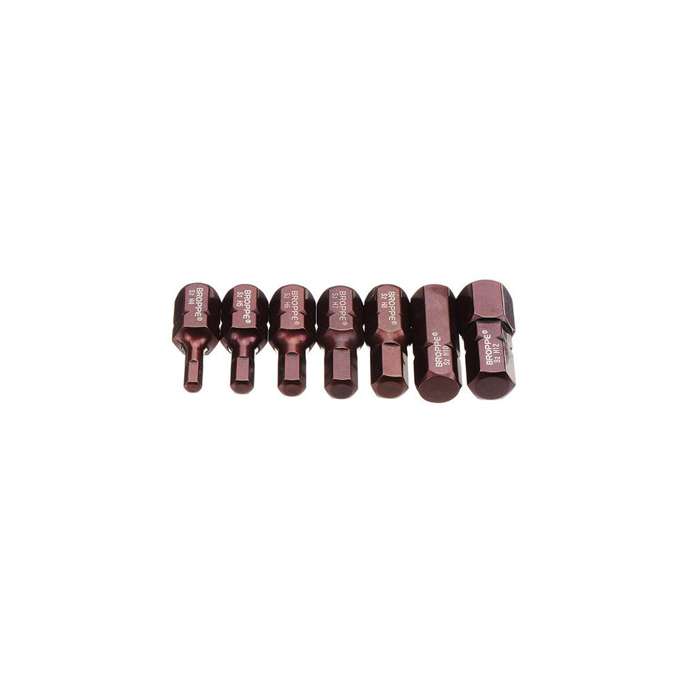 Broppe 7Pcs H4-H12 30Mm Hex Screwdriver Bit H4/H5/H6/H7/H8/H10/H12 10Mm Hex Shank 623414312110