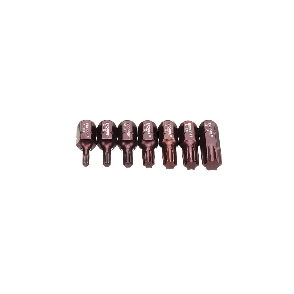 Broppe 7Pcs T20-55 30Mm Magnetic Torx Screwdriver Bit S2 Steel 10Mm Hex Shank For Impact Screwdriver 623414312479