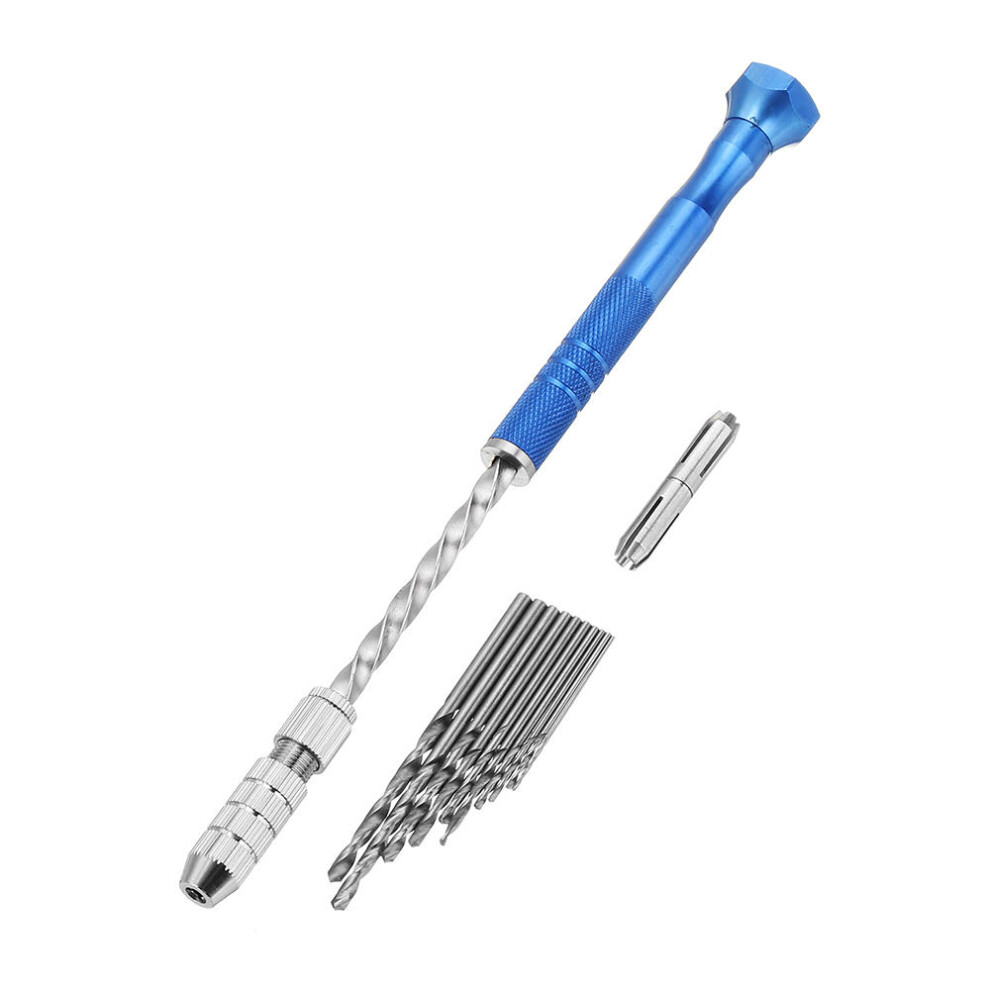 Drillpro Upgrade Semi-Automatic Mini Hand Drill With 2Pcs Double Side Chuck And 10Pcs Twist Drill Bits 623414314565