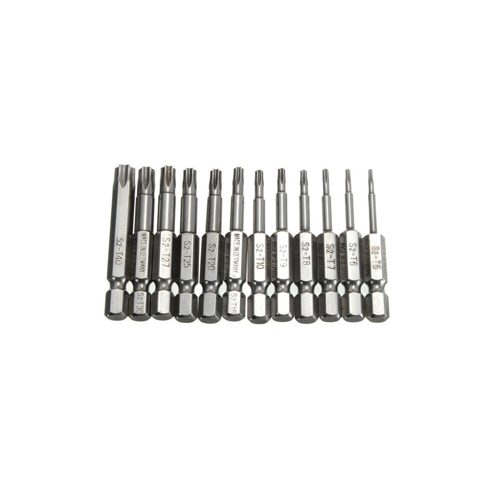 12Pcs 1/4 Inch 50Mm T5-T40 Magnetic Torx Screwdriver Bits Set 623414316774