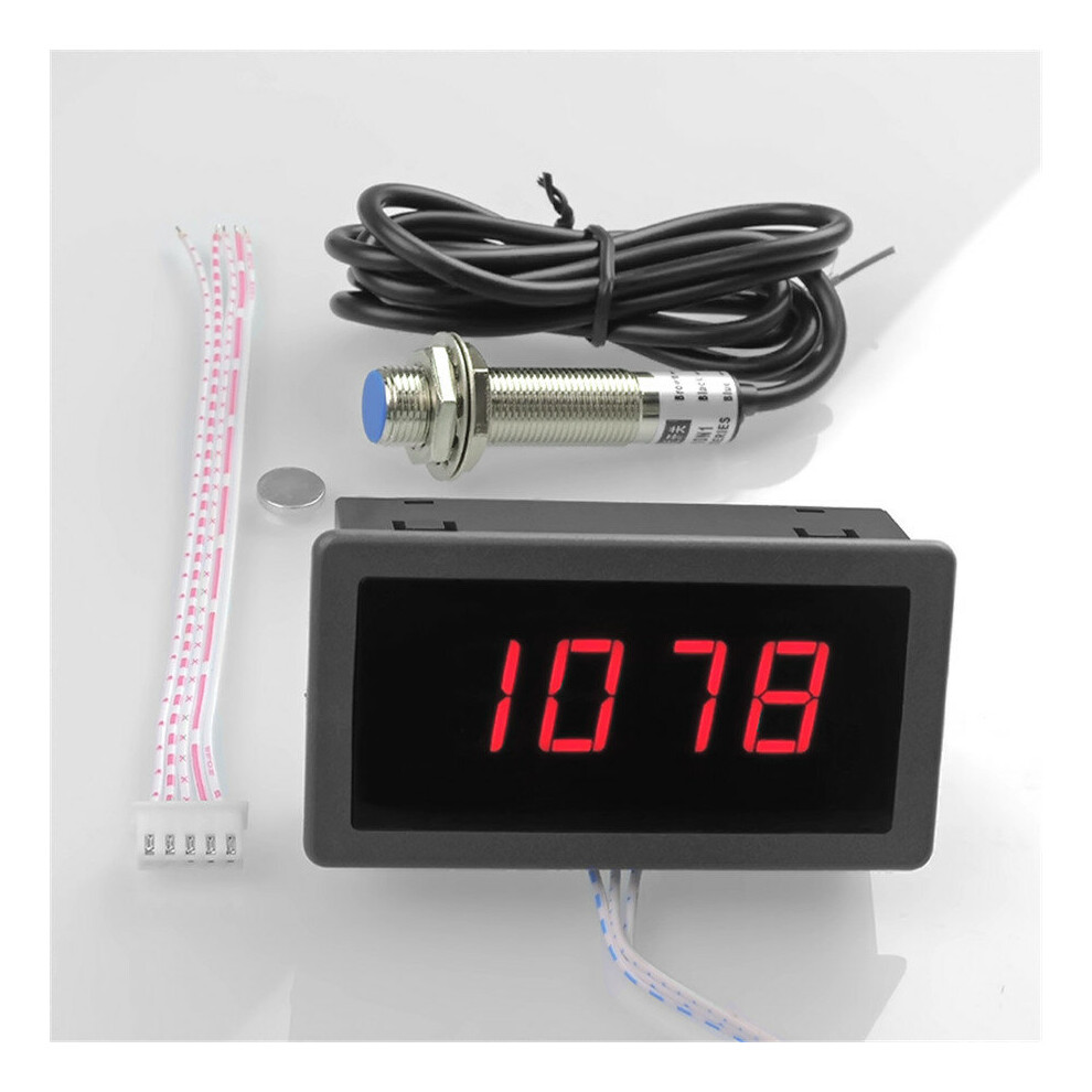 High Precision Digital Frequency Tachometer 0.56" 4 Led Dc 8-15V Car Motor Speed Meter Rpm Speed Tester 5-9999R/M Red 623414323130