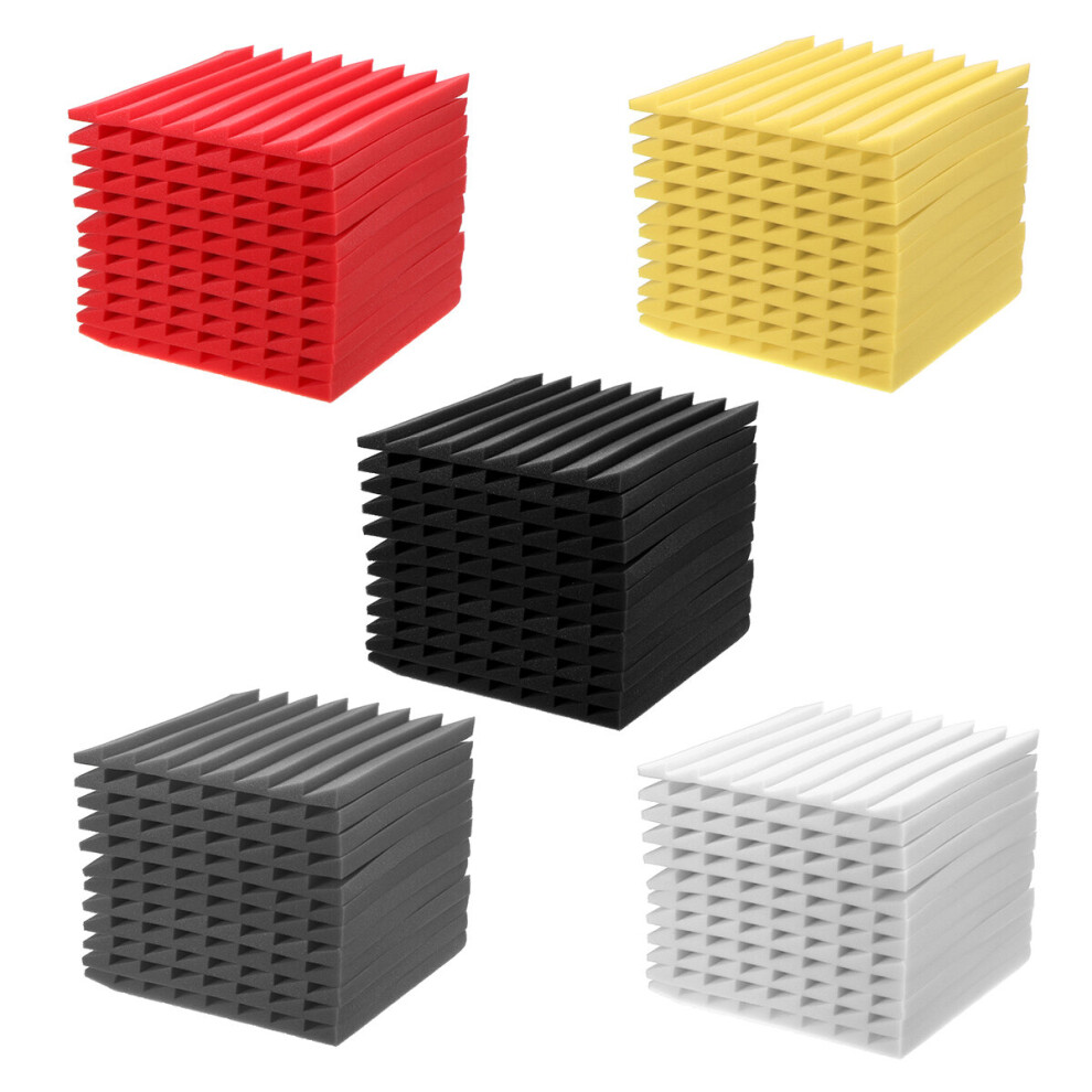12Pcs 30X30x2.5cm Soundproofing Foam Acoustic Wall Panels Studio Soundproof Foam - Black 623414324137