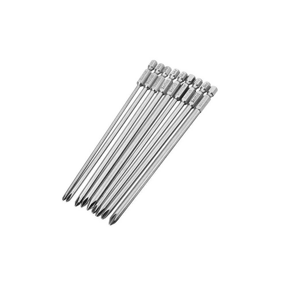 Broppe 9Pcs 150Mm Magnetic Cross Head Screwdriver Bits Long Hex Shank 623414325349