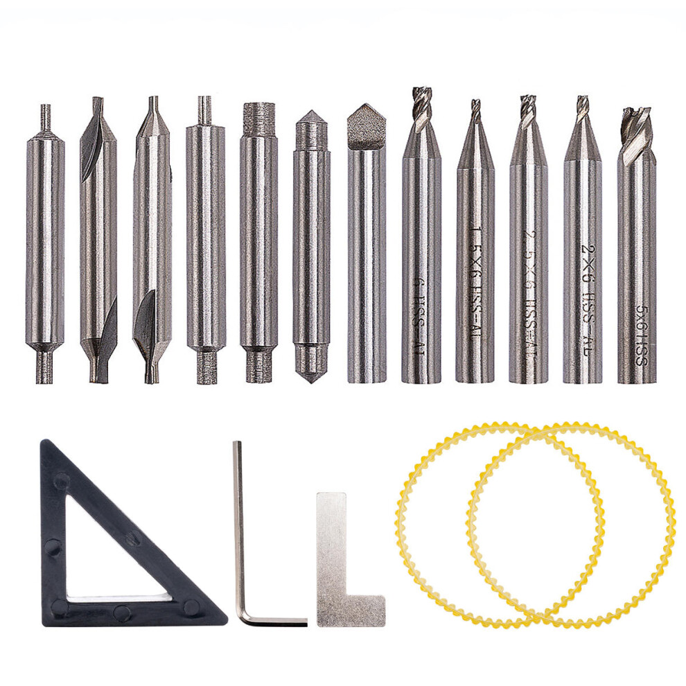 12Pcs Hss Milling Cutter Drill Bit Set Locksmith Tools Vertical Spare Parts For Key Cutting Machine 623414326339