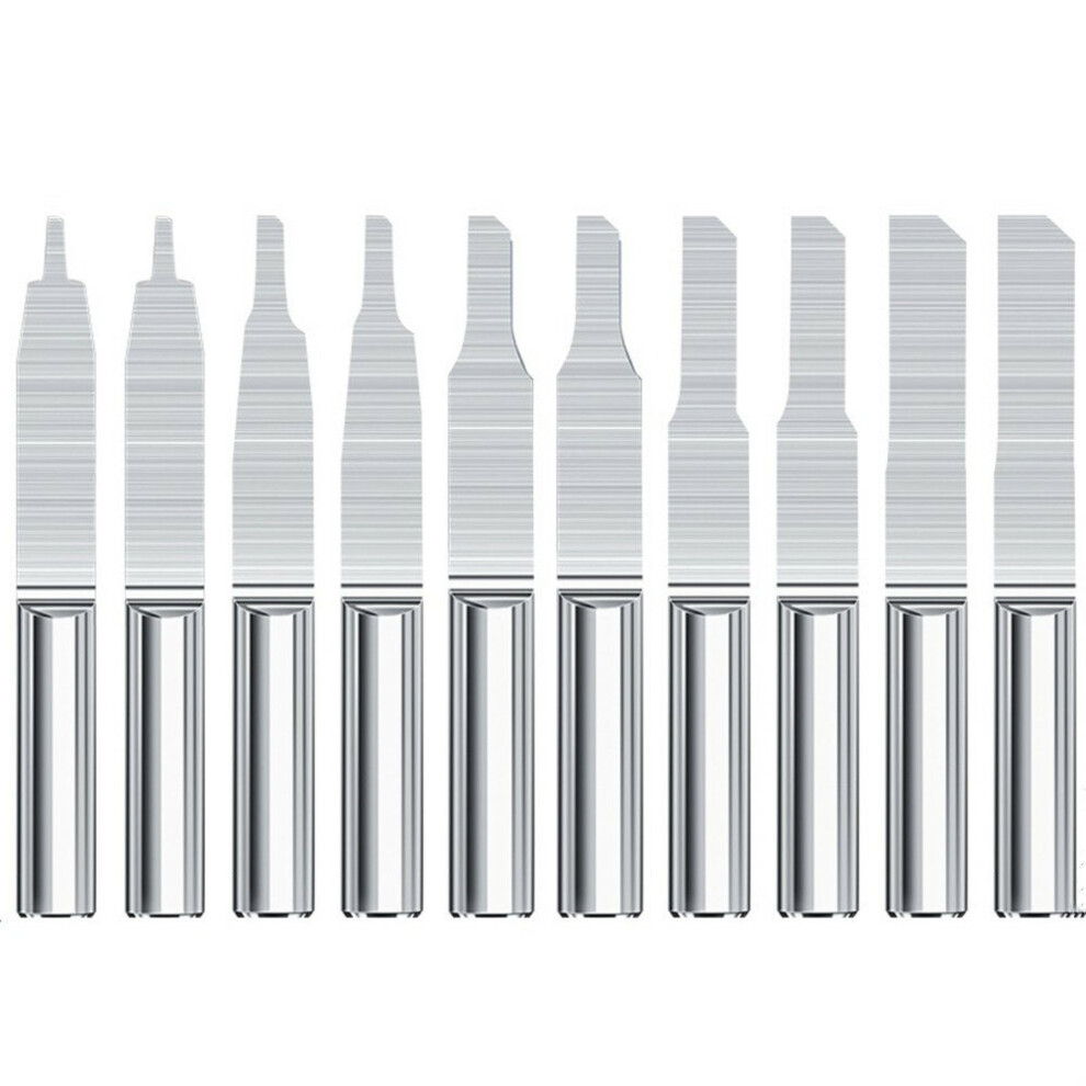10Pcs Pcb Engraving Bits 3.175Mm Shank Carbide End Mill Tipped 0.8-3.0Mm Carving Bits Single Flute Column Knife Cnc Router Tool 623414327893