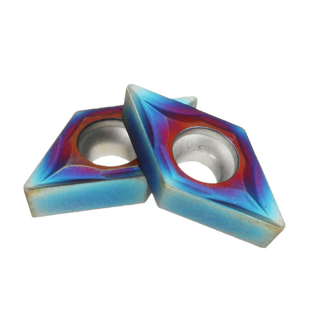 Drillpro 10Pcs Hrc45 Blue Nano Dcmt070204 Ybc251 Carbide Insert For Sdjcr/Sdncn/Sdqcr Turning Tool 623414327862