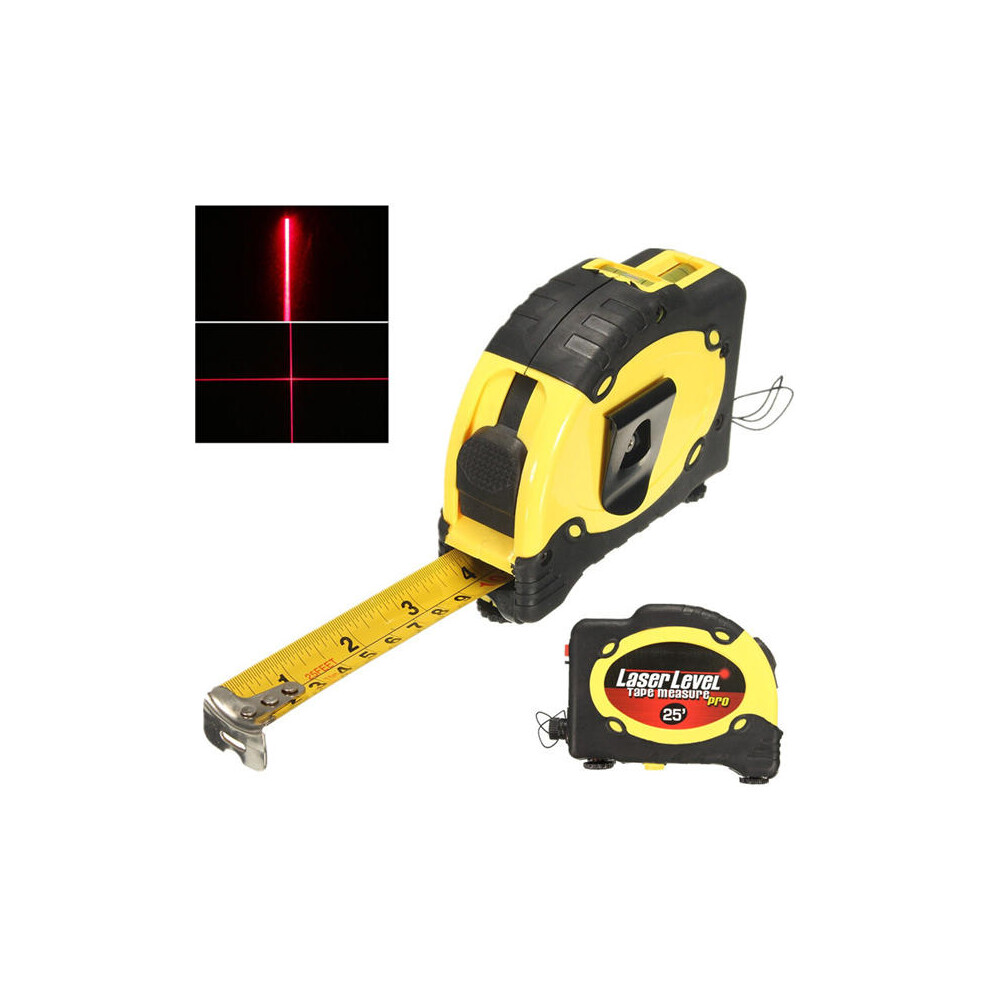 Lv-07 Pro 25 7.5M Laser Level Tape Measure Horizontal Vertical Line Ruler Tester 623414329439