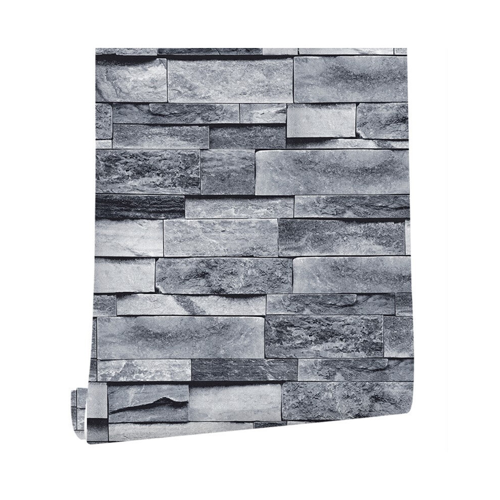 Wallpaper Bricks Slate Textured 3D Effect Grey Brick Tones Wall Paper 45Cmx6m 623414334624