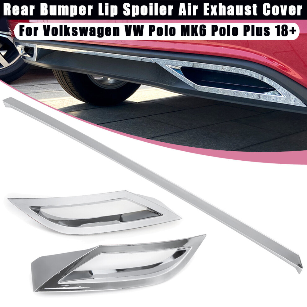 3Pcs/Set Rear Bumper Diffuser Lip Spoiler Exhaust Strip Cover Trim For Vw Mk6 623414337779