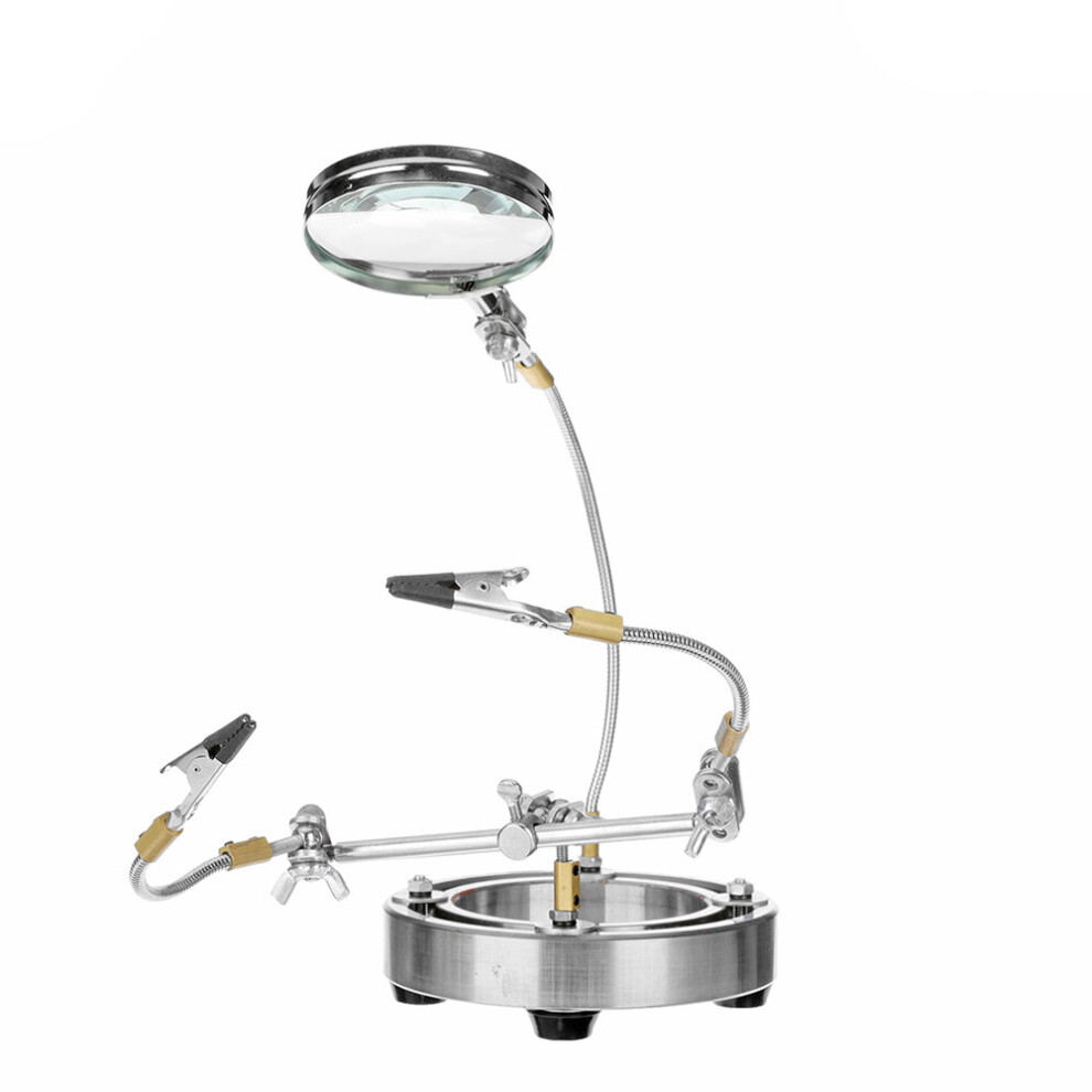 5X Desktop Magnifier Auxiliary Welding Station Magnifying Glass with Base