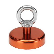 Effetool 60mm 112kg Neodymium Recovery Magnet Metal Detector Circular Eyebolt Magnet Red/Yellow/Blue - Red
