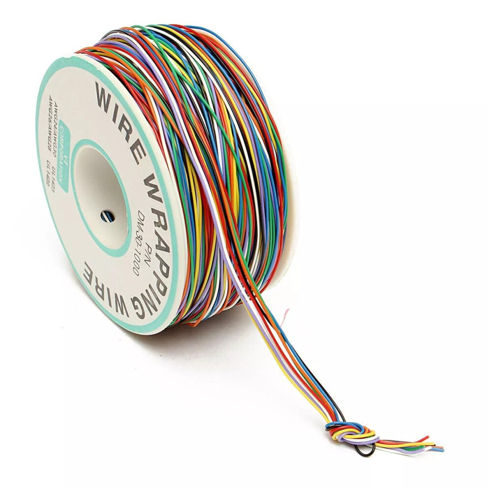 5Pcs Daniu 250M 8-Wire Colored Insulated P/N B-30-1000 30Awg Wire Wrapping Cable Wrap Reel 623414340687