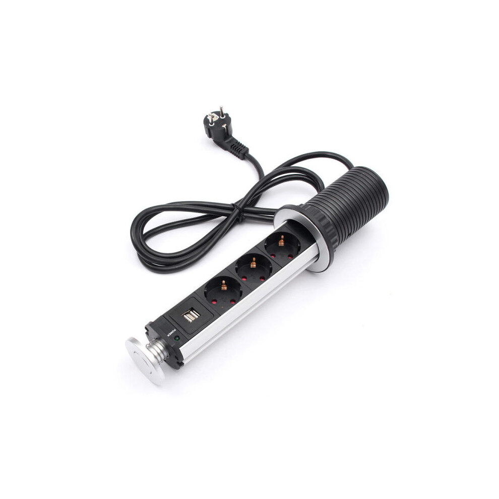 Pop Pull Up Power Pod Socket Kitchen Worktop Desk Socket Extension Lead Shucko Plug 623414341332