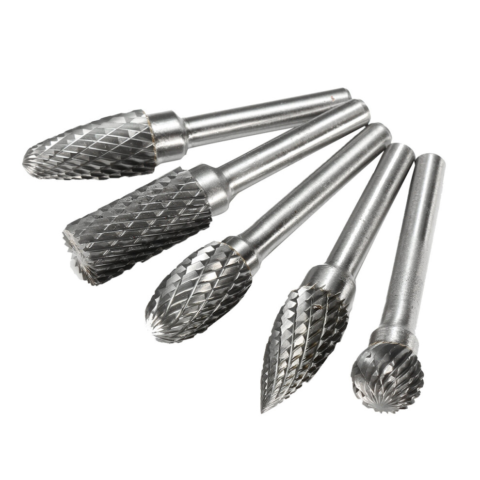 Drillpro Rb13 5Pcs 12Mm Head Tungsten Carbide Rotary File Burr Die 6Mm Shank For Rotary Drill 623414341189