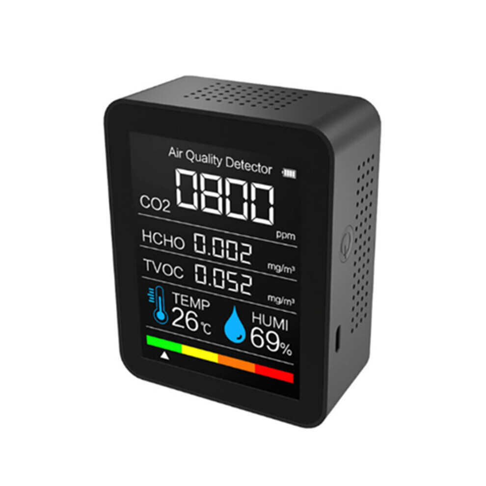 5-In-1 Carbon Dioxide Co2 Monitor Detector Tvoc Temperature Humidity Detection - White 623414342148