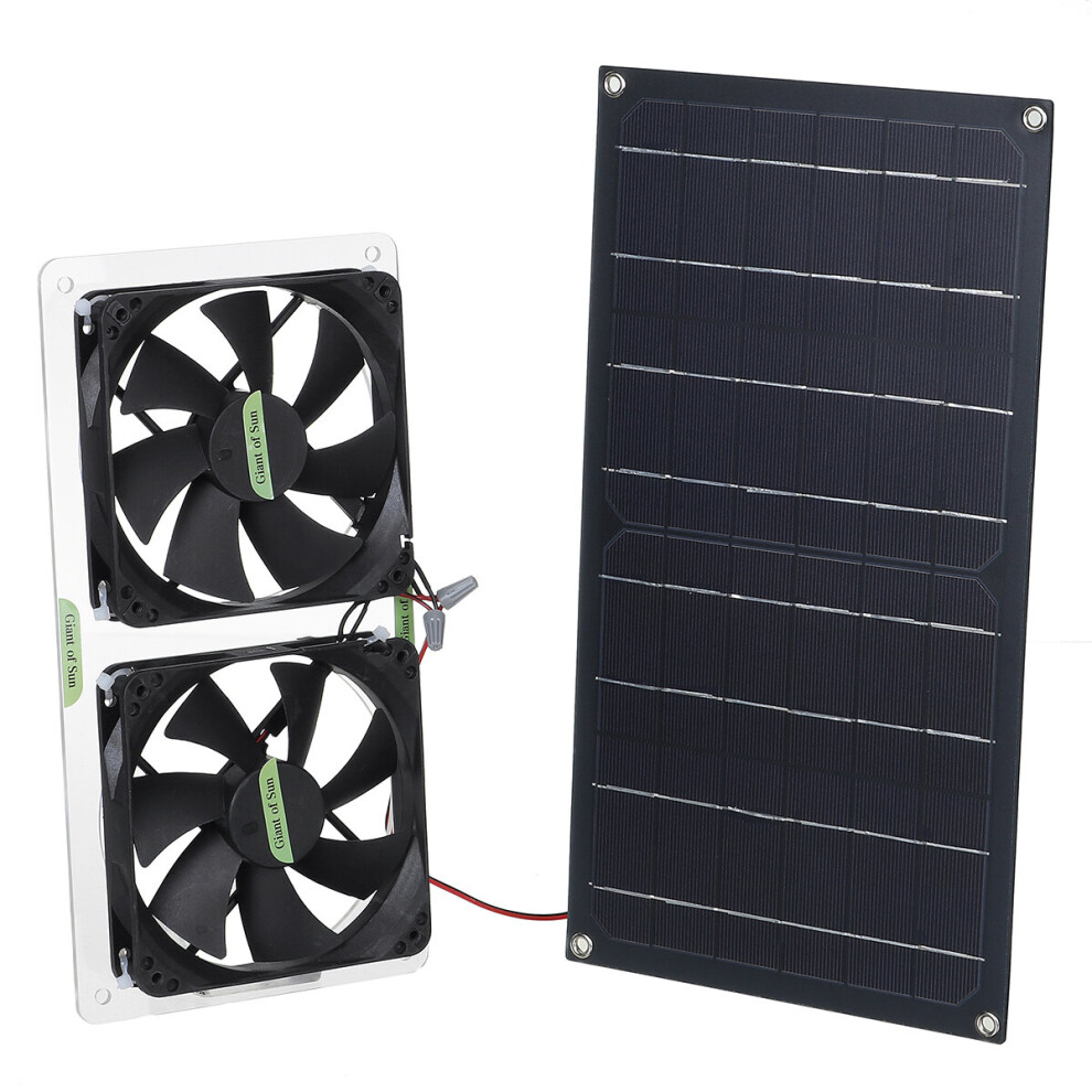 20W Portable Solar Exhaust Fan Ventilation Fan + Solar Panel Waterproof Outdoor For Rv 623414342117