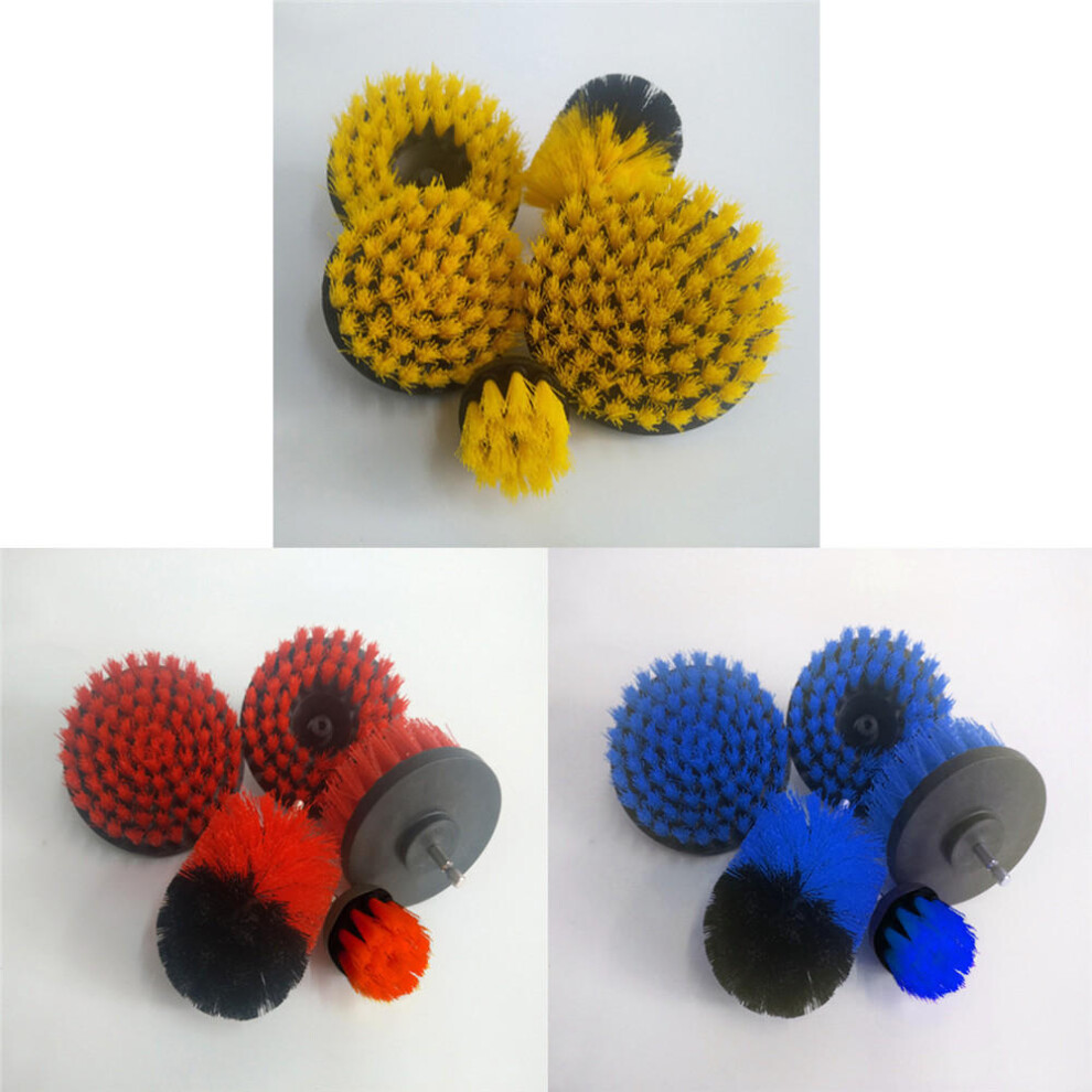 5pcs 2/3.5/4/5 Inch Drill Brushes Scrubber Cleaning Brush Yellow/Blue/Red - Blue