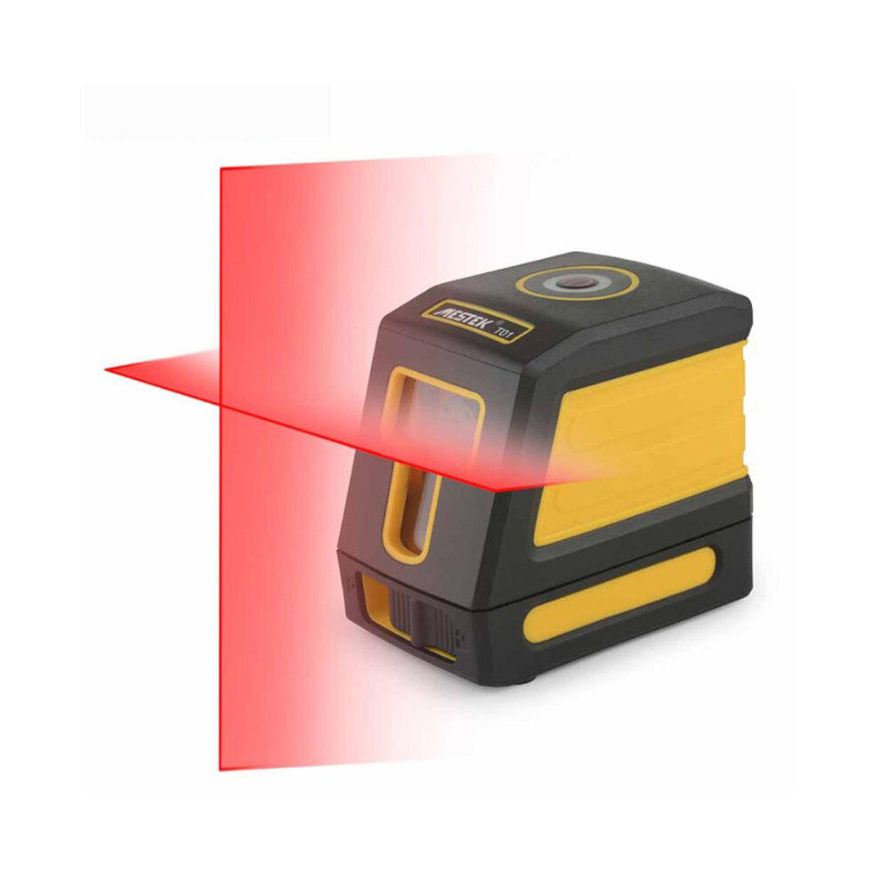 Mestek T01 Laser Level Red 2 Lines Self-Leveling Laser Leveler Vertical Horizontal Cross Laser Red Beam Line Measuring Instrument 623414343558