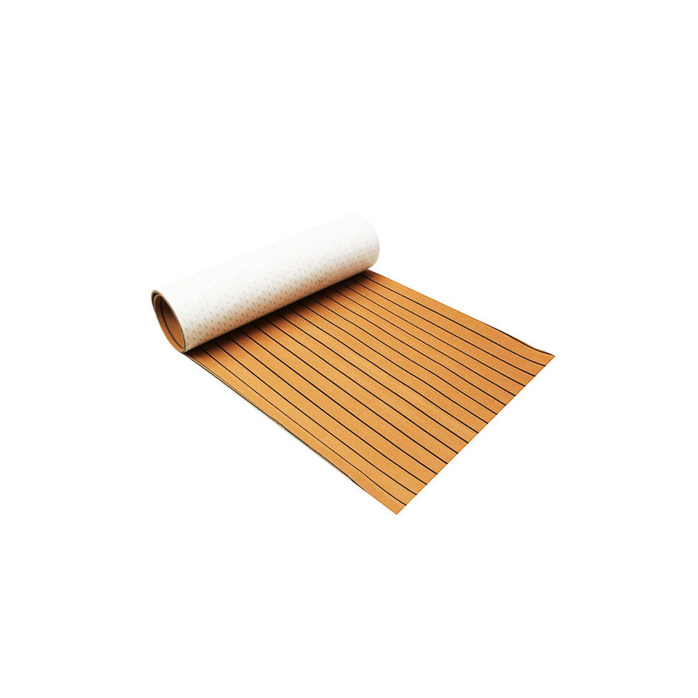 900x2400x6mm EVA Foam Gold With Black Line Marine Flooring Faux Teak Boat Decking Sheet