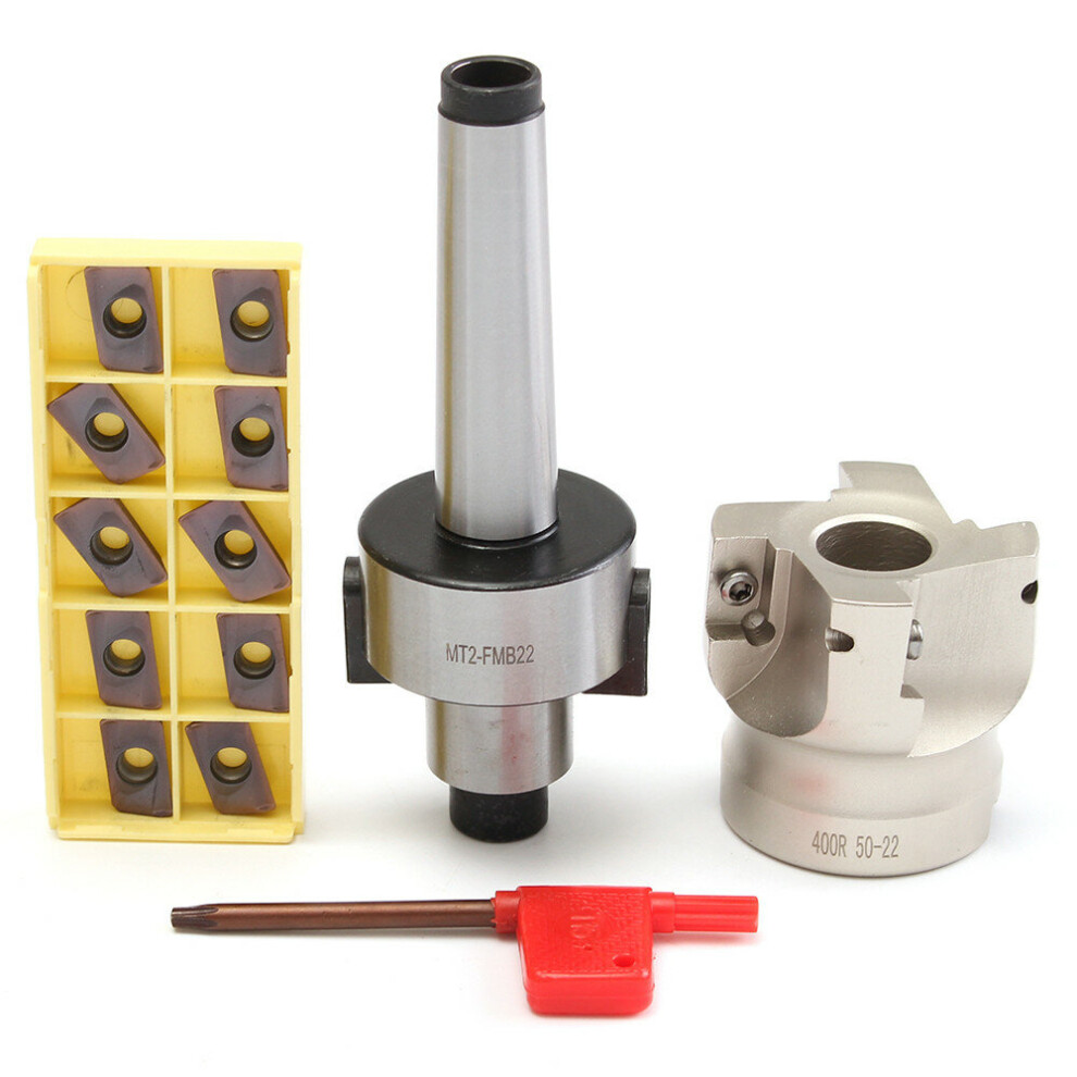 Mt2 M10 50Mm Face End Mill Cutter With 10Pcs Apmt1604 Carbide Inserts Turning Tool 623414348225