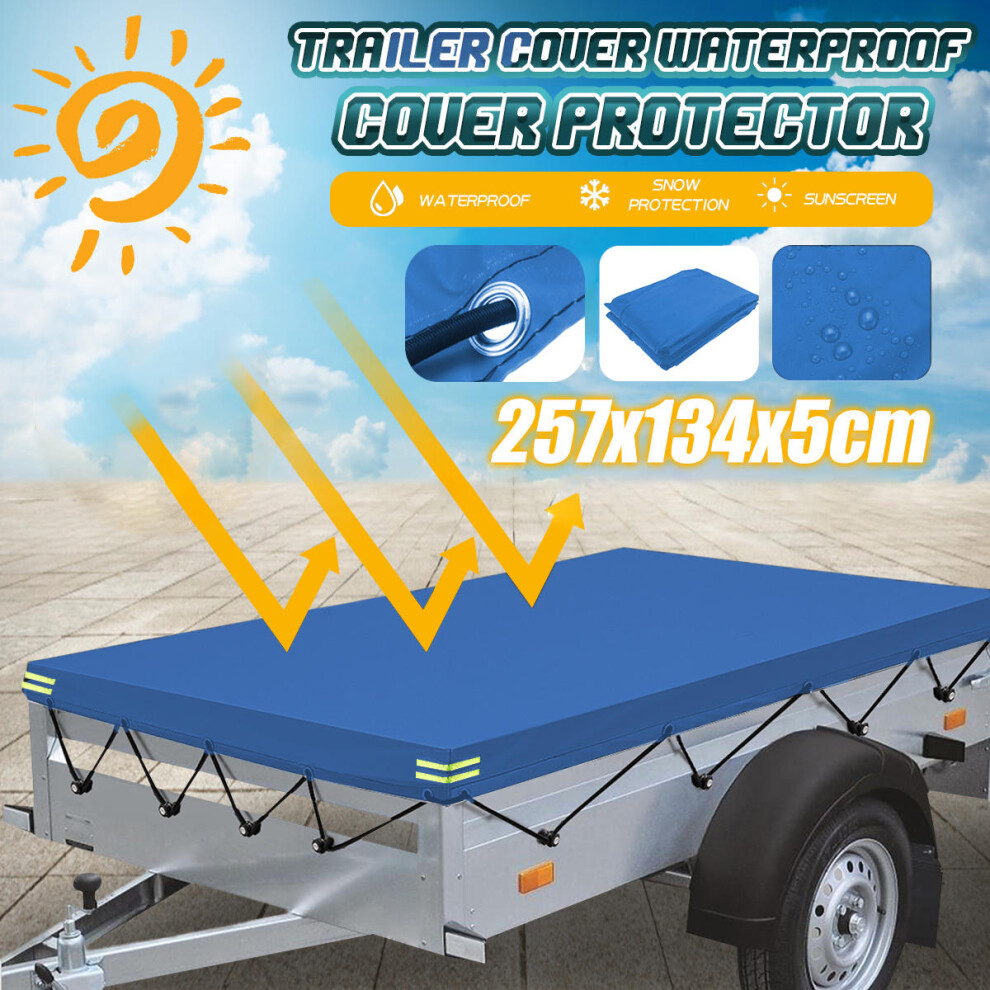 Heavy Duty Tarpaulin Waterproof Ground Tent Trailer Cover 257.5X134.5x5cm 623414350044