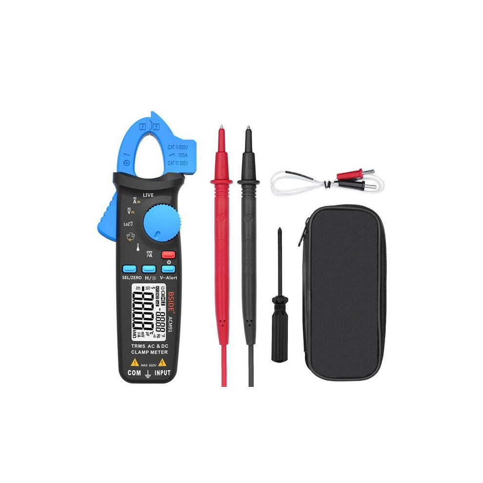 Bside Acm91 Digital Ac/Dc Current Clamp Meter Auto-Range Car Repair Trms Multimeter Live Check Ncv Frequency Capacitor Tester-Blue 623414346641