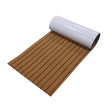 450x2400x5mm Marine Flooring Faux Teak Self Adhesive EVA Teak Decking Sheet - Gray White