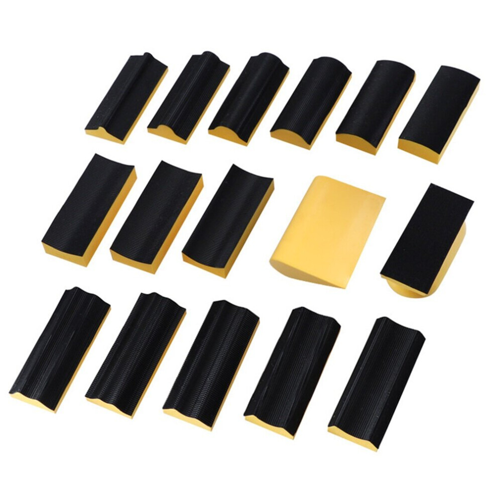 16Pcs Grinding Polishing Block Set Special Shape Hand Grinding Sponge Sanding Block Polish Sandpaper Tool For Hook Loop Sanding 623414346733