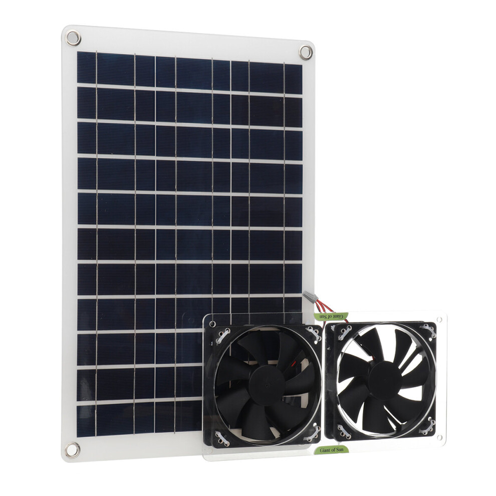 100W Monocrystalline Solar Power Panel Exhaust Fan Usb Charging For Greenhouse Outdoor 623414345484