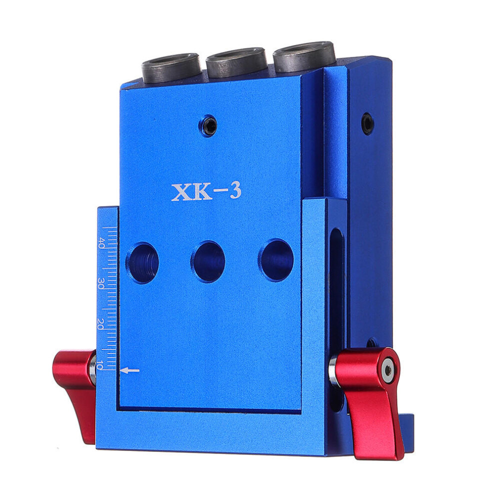 Xk-3 Pocket Hole Jig Kit 3 Holes Woodworking Drill Guide Aluminium Oblique Drill Guide Locator Tools 623414350938