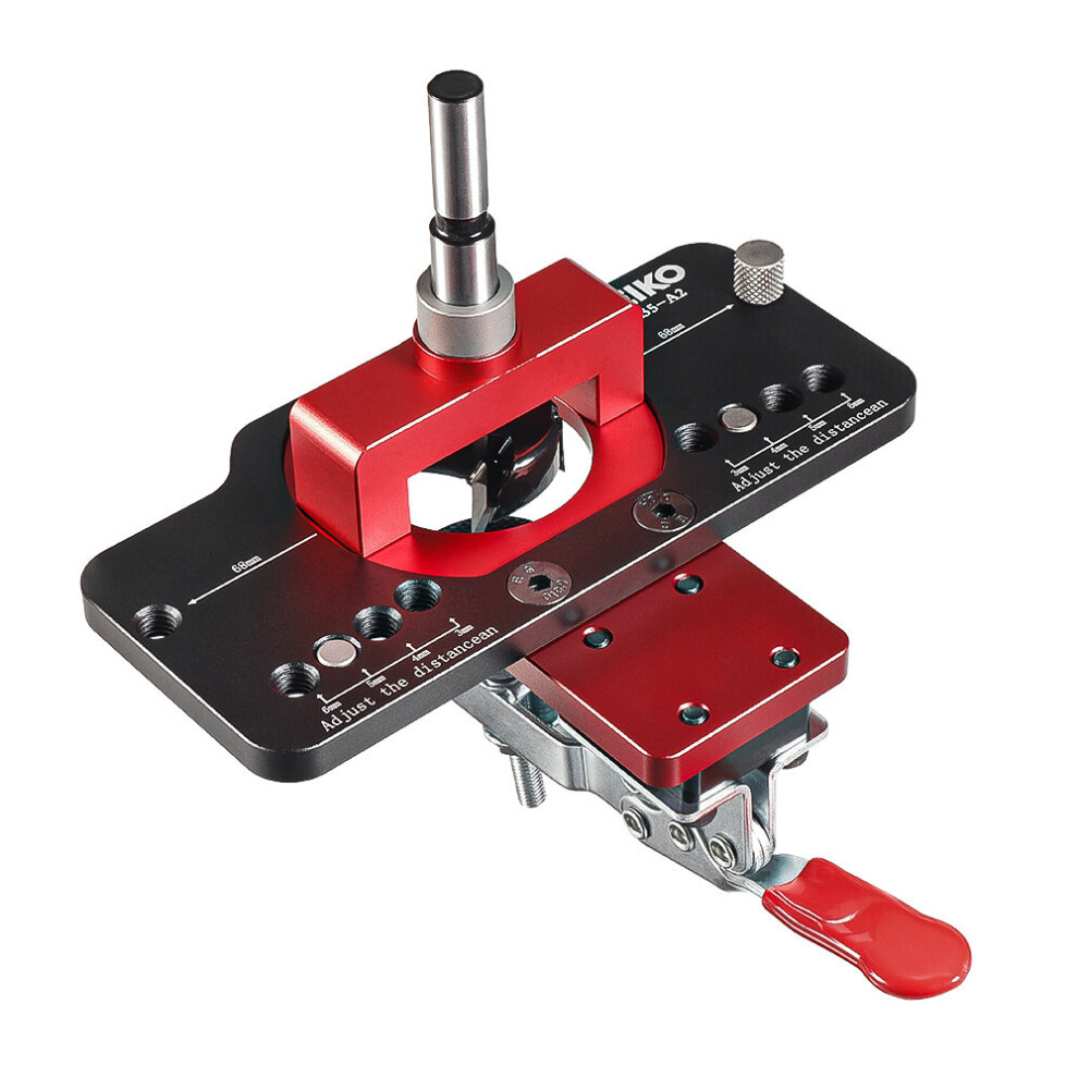 VEIKO Aluminum Alloy 35MM Hinge Boring Hole Drill Guide Hinge Jig with Clamp For Woodworking Cabinet Door Installation