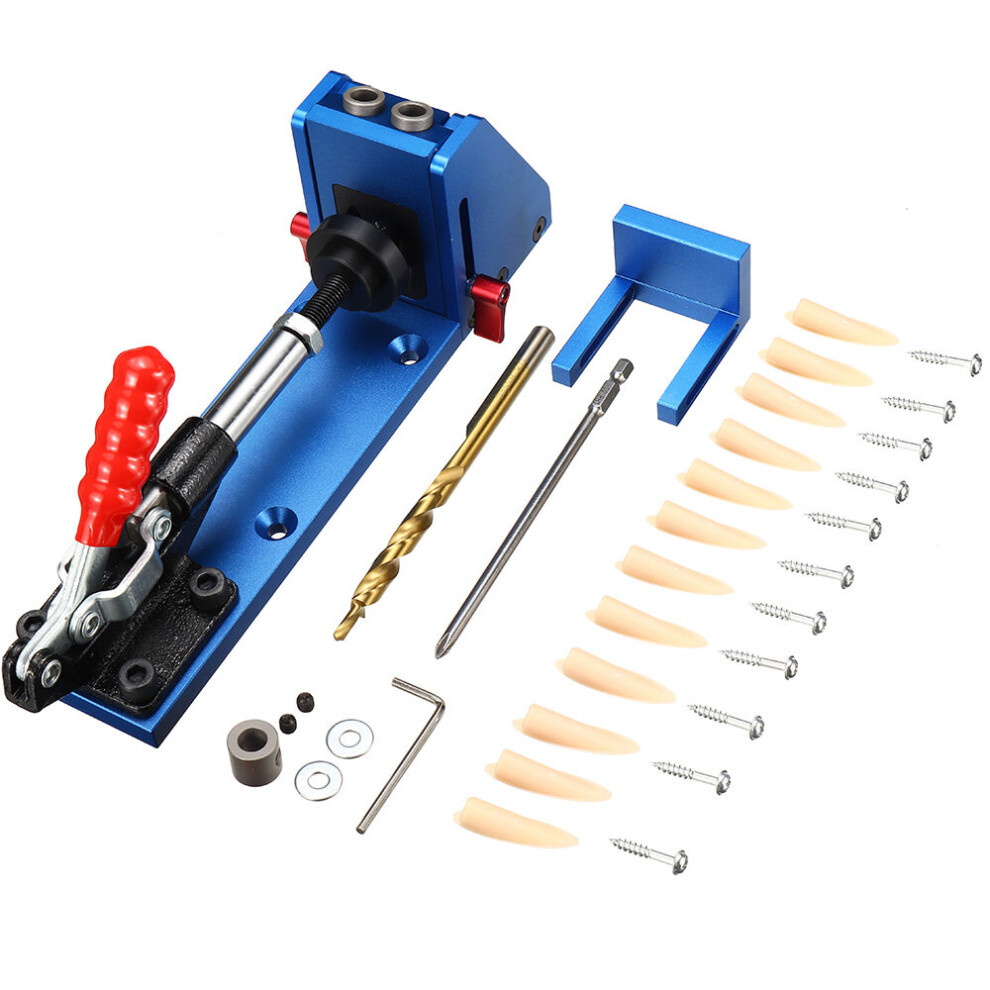 Upgrade Xk-2 Pocket Hole Jig Wood Toggle Clamps With Drilling Bit Hole Puncher Locator Working Carpenter Kit 623414352932