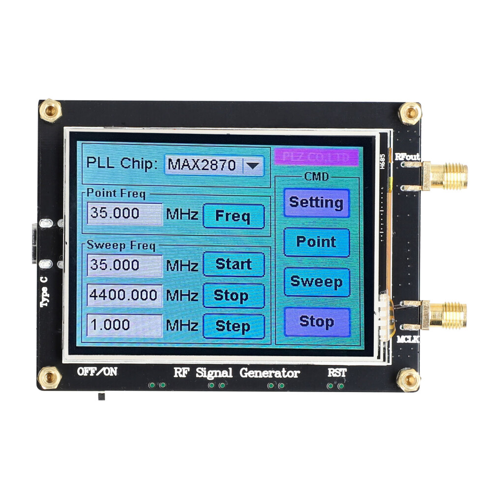 Max2870 Signal Generator 23.5Mhz-6000Mhz Pll Frequency Touching Screen Lcd Display Radio Frequency Signal Source Pc Software Controls 623414353397
