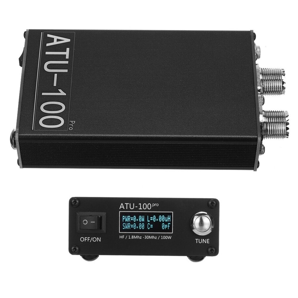 Atu-100 Pro 1.8Mhz-30Mhz Oled Display Automatic Antenna Tuner Built-In Battery For 10W To 100W Shortwave Radio Station Red/Light 623414353908