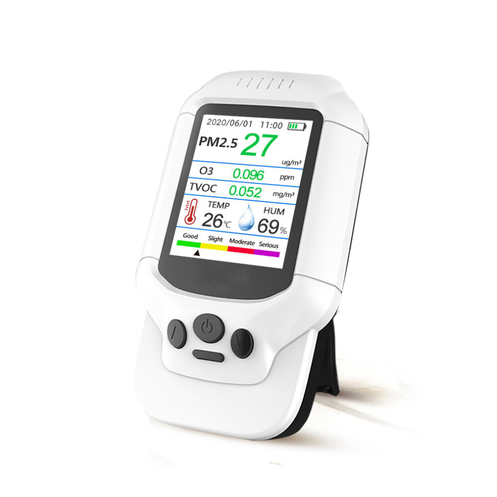 Pm2.5 O3 Ozone Detector Tvoc Air Quality Tester Usb Instrument 2.8 Lcd Screen Carbon Dioxide Formaldehyde Dust Haze Meter 623414356091